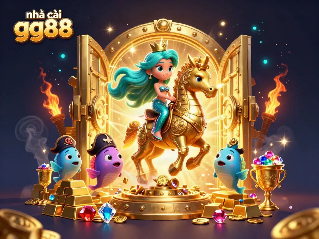 Engage with nhà cái gg88 in vibrant 3D digital illustration showcasing a casino adventure.