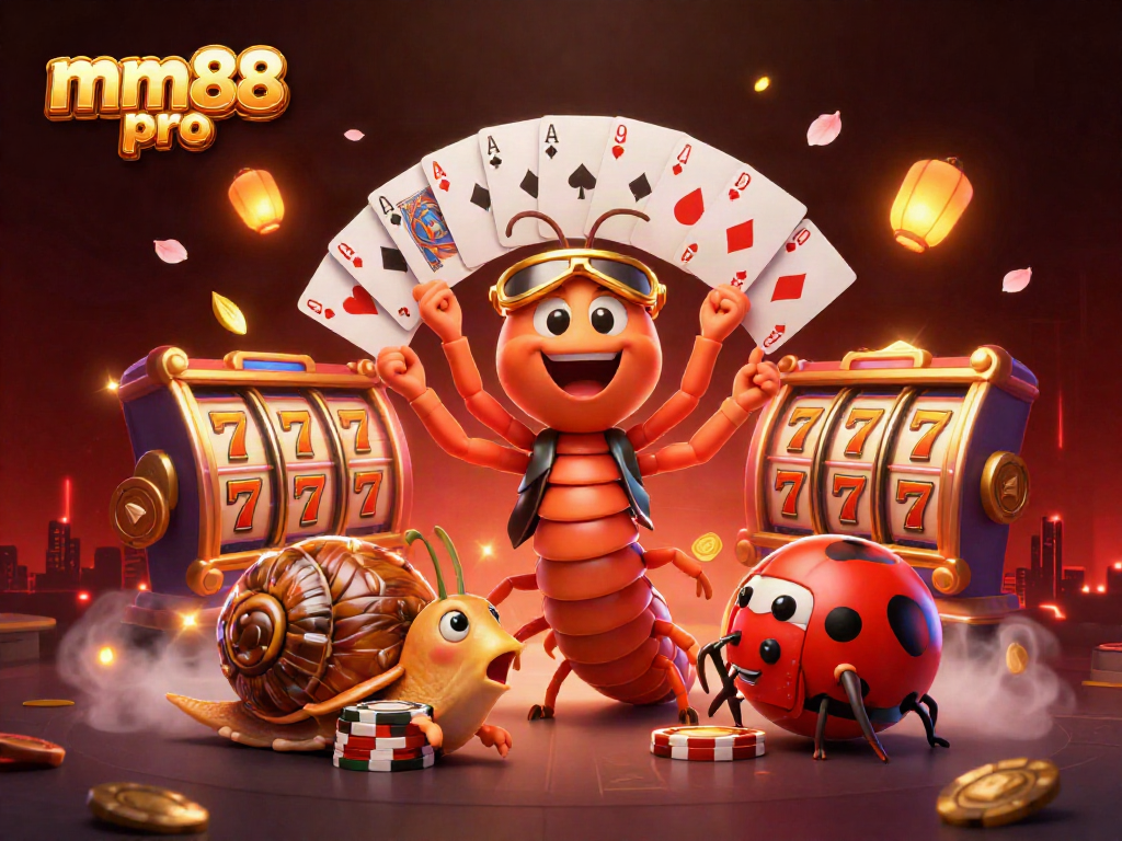 Engage with mm88 pro in an exciting 3D casino scene with vibrant elements and dynamic characters.